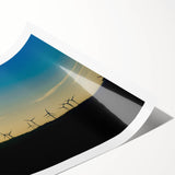 Extra large wall art featuring line art flowers in muted green and brown tones on a rolled print.