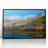 Large abstract wall art of Santiago featuring muted earth tones in a mid-century modernist style.