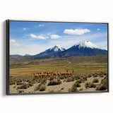 Black and white landscape art painting of a Chilean scenery on a framed canvas, suitable for bedroom decor.