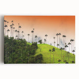 Black and white photograph of a Colombian landscape on stretched canvas, ideal for kitchen wall art.