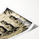 Extra large wall art of line art flowers in monochrome, rolled print format, ideal for large living room wall decor.