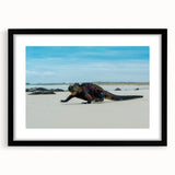 Extra large textured abstract art print of colorful South American scenery on a black framed canvas.