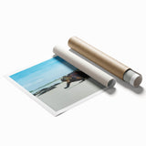 Extra large rolled print of vibrant Galapagos scenery with floral elements.