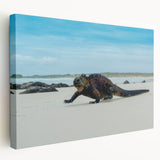 Large canvas print of a serene Galapagos seascape in soft blue and green hues, ideal for kitchen wall art.