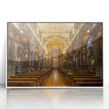 Art deco poster of a scenic Ecuador landscape in muted earth tones on framed acrylic, suitable for nursery wall art.