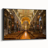 Black and white framed canvas of a vintage Ecuador landscape, ideal for bedroom wall art.