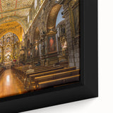 Extra large black wall art featuring a textured, colorful Ecuadorian landscape on a framed canvas.