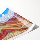 Extra large wall art featuring line art flowers in muted earth tones on a rolled canvas, ideal for large living room decor.