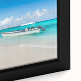 Extra large framed canvas featuring a textured depiction of a Venezuelan landscape in vibrant colors.