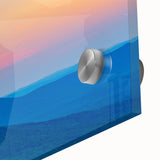 Large abstract wall art featuring swirling colors on acrylic glass, ideal for dining room ambiance.