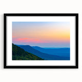 Extra large abstract art print depicting vibrant, colorful scenery of Alabama, framed in black.