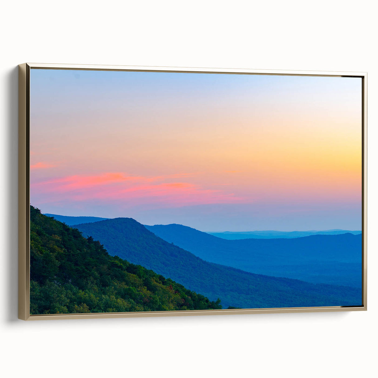 Framed canvas wall art depicting a vintage-style Alabama landscape in muted gold and black tones, ideal for bedroom decor.