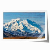 Extra large rolled print of Denali, Alaska scenery with muted earth tones, ideal for art wall dining room.