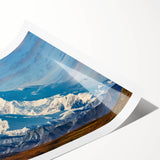 Extra large wall art featuring line art flowers in muted earth tones on a rolled print, ideal for large living room decor.