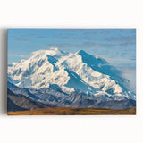 Black and white photo of Denali, Alaska on stretched canvas, ideal for kitchen wall art.