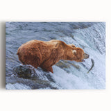 Black and white photo of Alaskan landscape on stretched canvas, ideal for kitchen wall art.