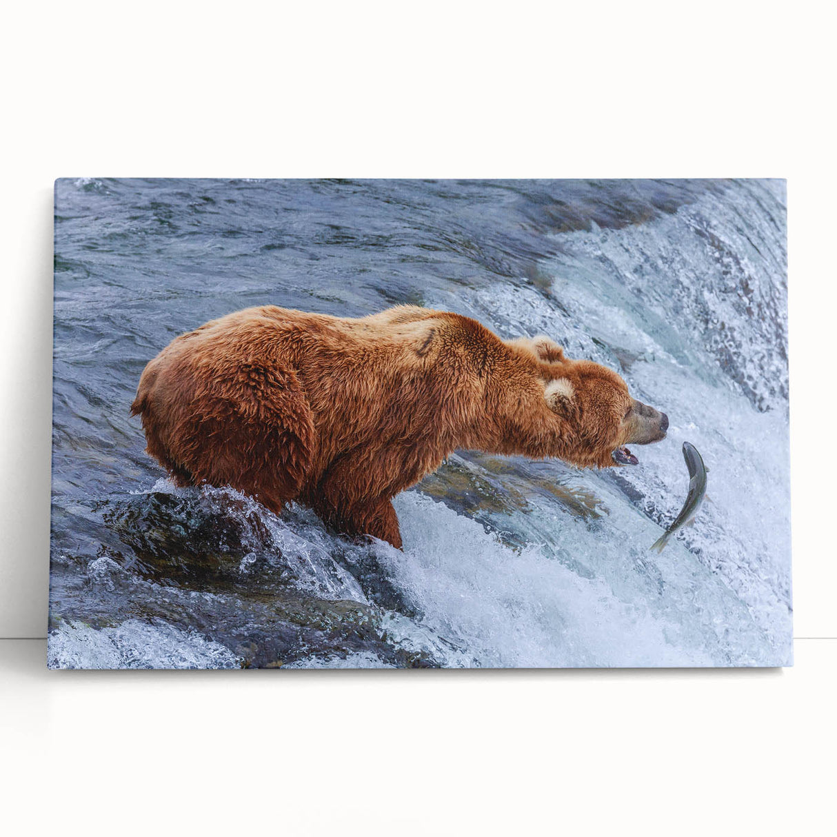 Black and white photograph of an Alaskan landscape on stretched canvas, ideal for kitchen wall art or bedroom ambiance.