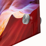 Large abstract depiction of Antelope Canyon in Arizona on acrylic glass, with earthy red and orange tones.