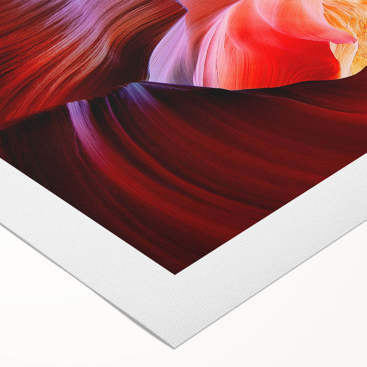 Art deco poster featuring the Antelope Canyon in Arizona on rolled canvas, suitable for dining room wall art.