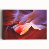 Black and white photograph of Antelope Canyon on stretched canvas, suitable as large kitchen art.