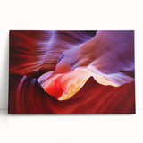 Black and white photograph of Antelope Canyon on stretched canvas, ideal for kitchen wall art or bedroom ambiance.