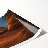 Extra large wall art featuring a line art of flowers in muted earth tones, printed on rolled canvas.