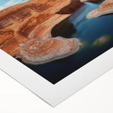 Art deco poster of Glen Canyon in vibrant earth tones on rolled canvas, suitable for dining room decor.