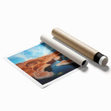 Extra large rolled print of Glen Canyon, featuring earthy tones and natural scenery, suitable for classy bathroom wall art.