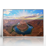 Acrylic print of Horseshoe Bend in Arizona, featuring earthy tones, ideal for modern art wall decor.
