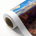 Art deco poster of Horseshoe Bend in Arizona, featuring earthy tones on rolled canvas, ideal for nursery wall art.
