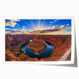 Rolled print of Horseshoe Bend in Arizona, with natural earth tones, ideal for art wall dining room.