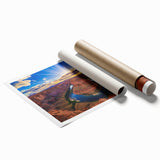 Extra large rolled print of Horseshoe Bend in Arizona, featuring muted earth tones, ideal for classy bathroom wall art.