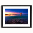 Extra large framed print of an abstract Lake Powell scenery in vibrant colors on textured art paper.