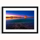 Extra large framed print of an abstract Lake Powell scenery in vibrant colors on textured art paper.