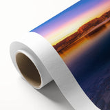 Art Deco poster of Lake Powell on rolled canvas, featuring serene blue and beige tones, ideal for nursery wall art.