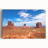 Monument Valley landscape in black and white on large stretched canvas, ideal for kitchen art.