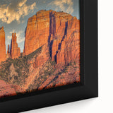 Extra large framed canvas featuring a textured depiction of Sedona's landscape in vibrant colors.