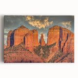 Black and white image of Sedona's rugged landscape on large stretched canvas, suitable for kitchen wall art.
