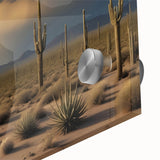 Large abstract wall art depicting the Sonoran desert in muted earth tones on acrylic glass.