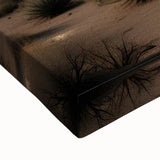 Black and white landscape art painting of the Sonoran Desert on stretched canvas, suitable for bedroom wall decor.