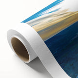 Art Deco-style Arkansas scenery on rolled canvas, featuring muted earth tones, ideal for nursery wall art.