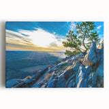 Black and white photograph of Arkansas scenery on large stretched canvas, suitable as kitchen wall art.