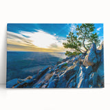 Black and white large art print of Arkansas scenery on stretched canvas, ideal for kitchen wall art or bedroom ambiance.