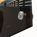 Large abstract wall art depicting the Berkeley, California landscape in mid-century modernist style on acrylic glass.