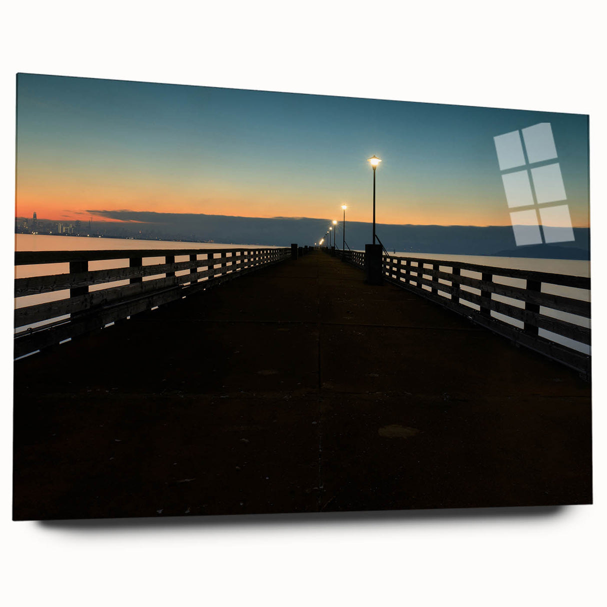 Acrylic print of a large abstract depiction of Berkeley, California in muted earth tones.