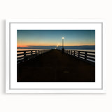 Abstract art print of Berkeley, California with vibrant color blocks on a white framed mat, ideal for dining room decor.