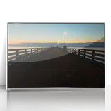 Art deco poster of Berkeley scenery in pastel colors on white framed acrylic, suitable for modern nursery wall art.