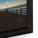 Extra large framed canvas featuring a textured depiction of Berkeley, California with a black and colorful art palette.