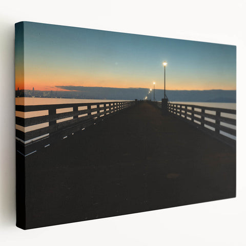 Large canvas print of Berkeley, California scenery in muted earth tones, ideal for kitchen wall art.