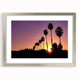 Textured abstract art print of Beverly Hills scenery in muted earth tones on a framed canvas, ideal for bedroom decor.